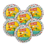 Glad for Kids Dinosaur Disposable Paper Plates, Heavy Duty Soak Proof Microwave Safe Kids Plates for Snacks, Meals, and Parties, Fun Dino Design