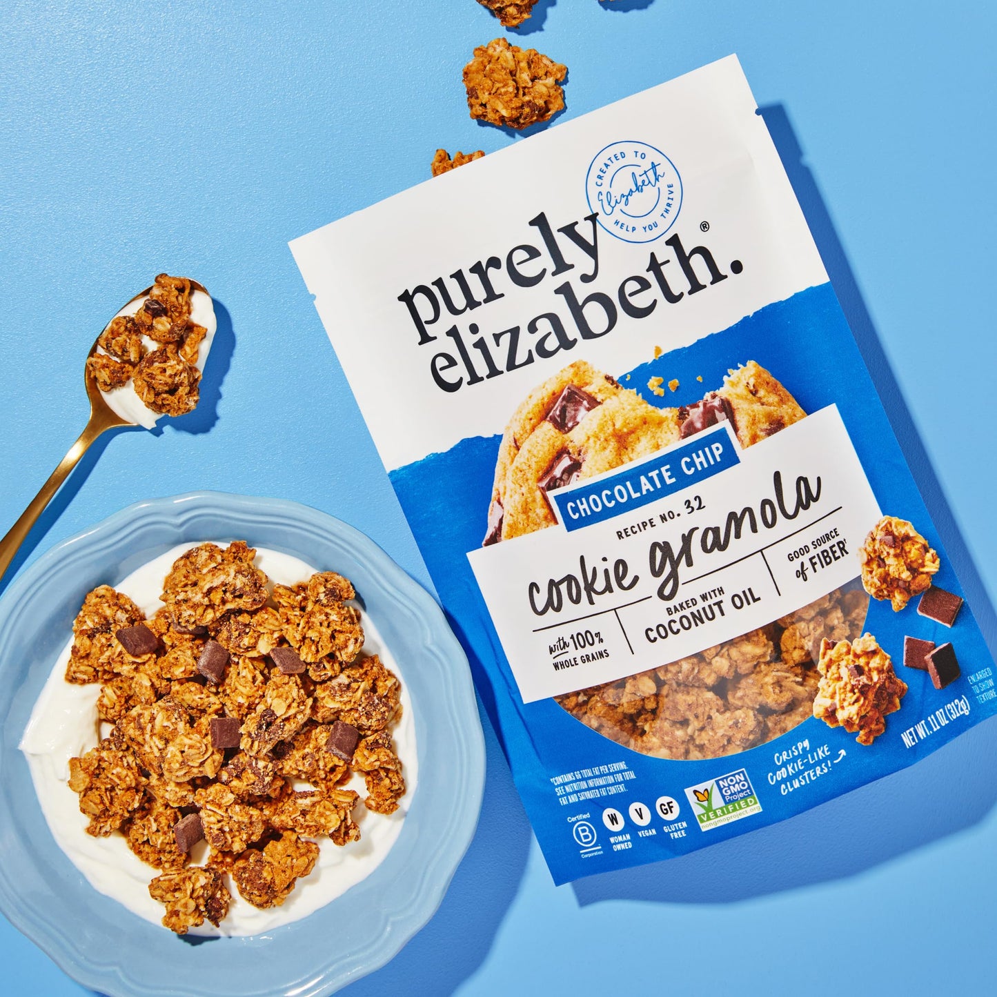 Purely Elizabeth, Cookie Granola, Chocolate Chip, 11oz Bag (3 Pack)