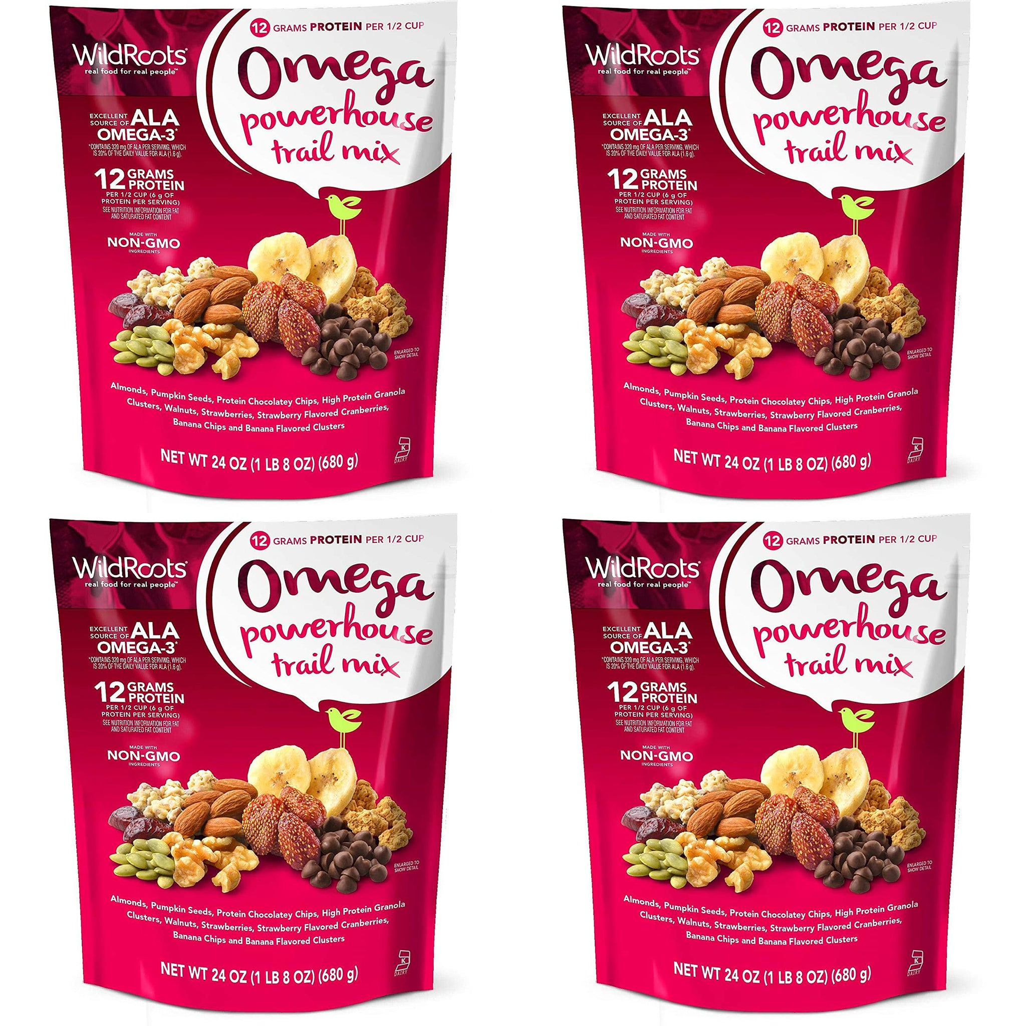 Wildroots Omega Powerhouse trail Mix 24oz Pack of 4