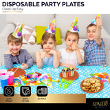 Amcrate Disposable Paper Plates Orange, 7 Inch Paper Dessert Plates, Strong and Sturdy Disposable Plate for Party, Dinner, Holiday, Picnic, or Travel