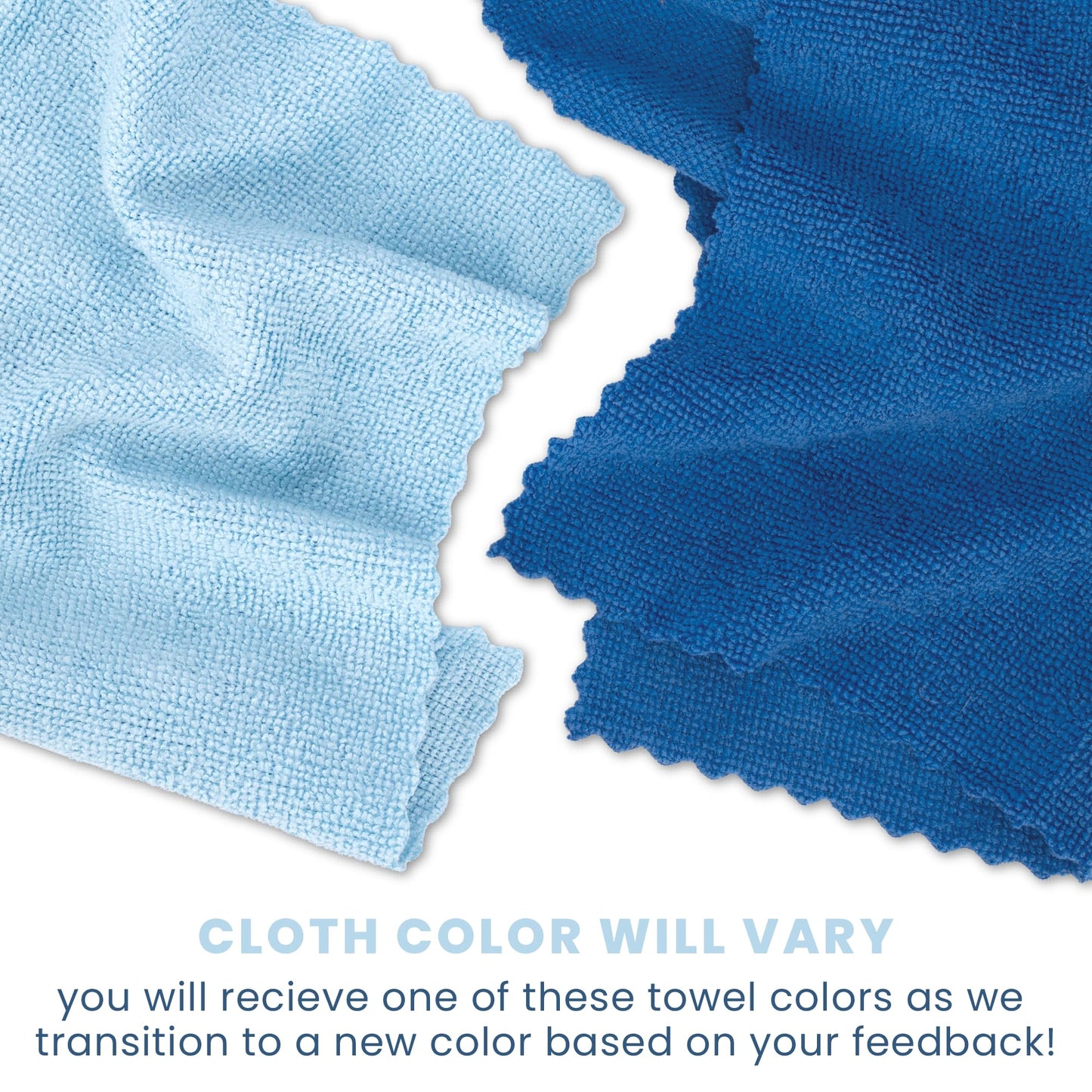 S&T INC. 50 Pack Microfiber Cleaning Cloth with Box, Bulk Towels for Home, Reusable Microfiber Towels for Cars, Cleaning Rags, Blue Color will Vary