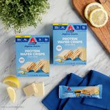 Atkins Lemon Wafer Crisps, Protein Snack, 10g Protein, 4g Net Carbs, 1g Sugar, 5g Fiber, 5 Count