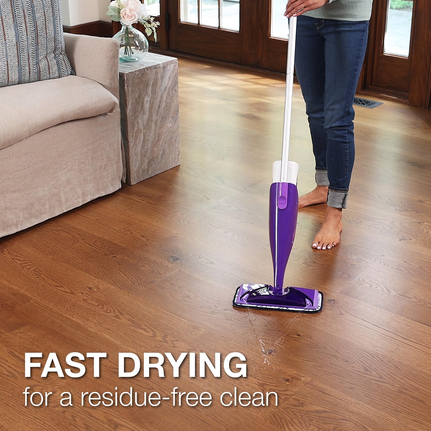 Bona Hardwood Floor Cleaner Bottle for use with Swiffer WETJET Spray Mop, Cedar Wood Scent, makes 64 Fl Oz - Includes Filled Bottle + Concentrate
