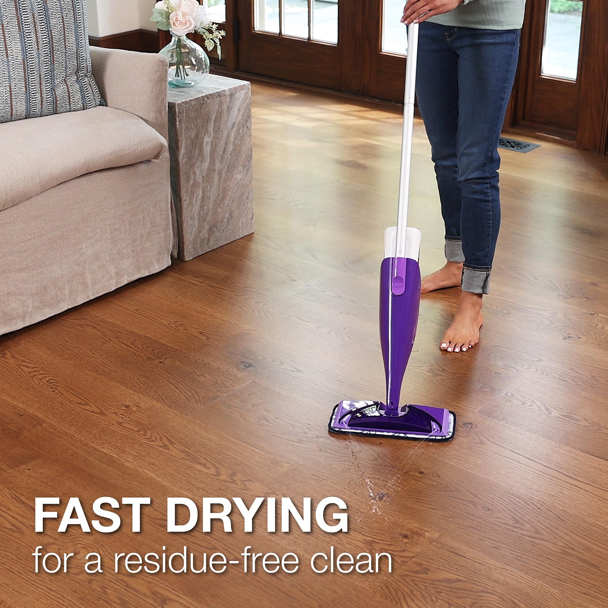Bona Hardwood Floor Cleaner Bottle for use with Swiffer WETJET Spray Mop, Cedar Wood Scent, makes 64 Fl Oz - Includes Filled Bottle + Concentrate