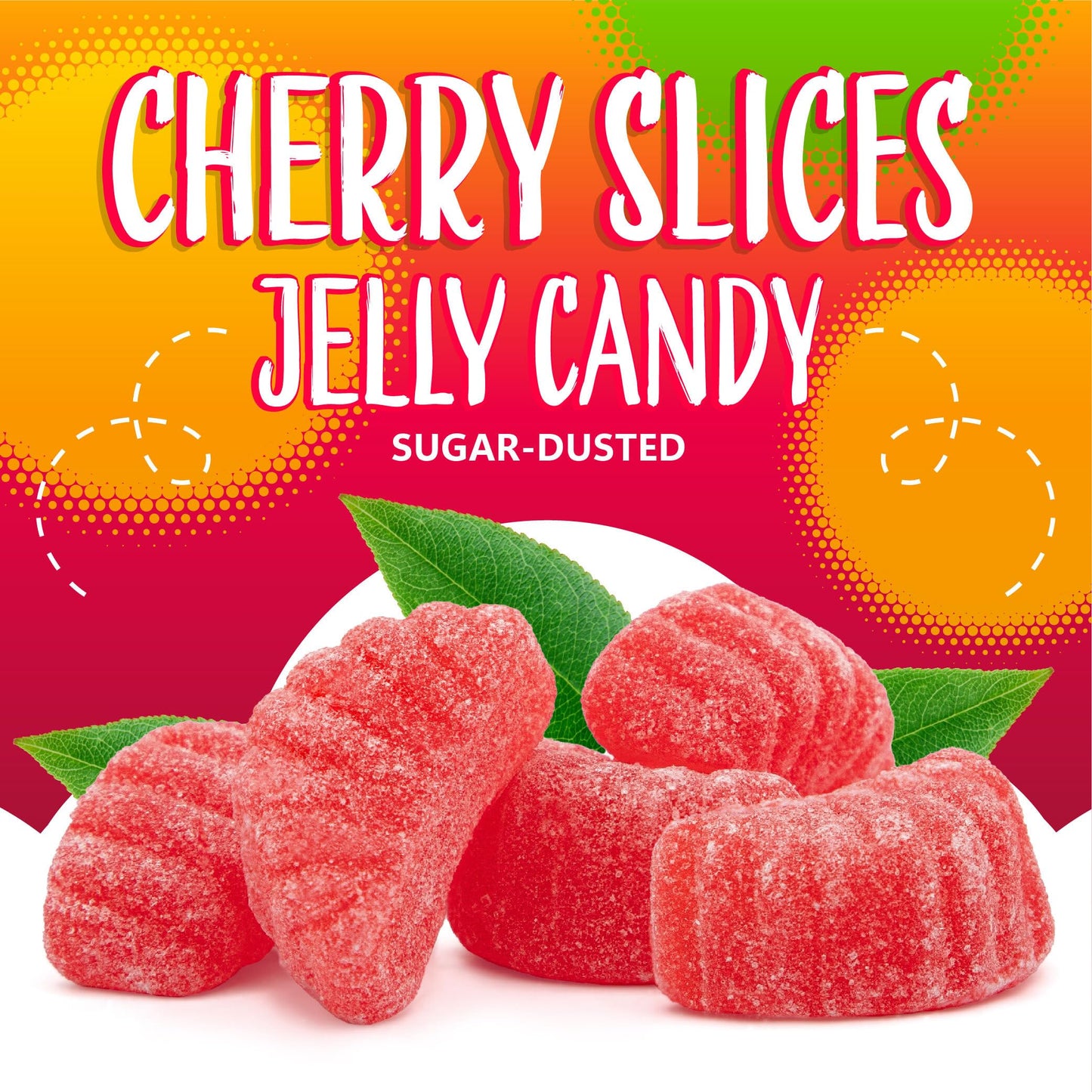 Cherry Slices Jelly Candy | 2 Pound Bag | Soft Sugar Dusted Fruit Slices with Classic Cherry Flavor | Fruit Jellies for Holiday Candy Buffets