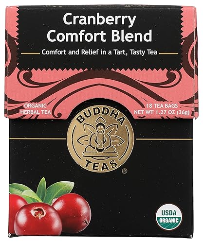 Buddha Teas - Organic Cranberry Comfort Blend - Herbal Tea - For Health & Wellbeing - With Antioxidants & Minerals - Clean Ingredients - Caffeine Free