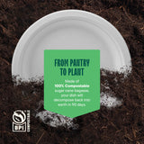 100% Compostable Paper Plates 9 Inch [500 Count] Heavy-Duty Dinner Plates - White Bagasse - Eco-Friendly Disposable Biodegradable Sugarcane Plates