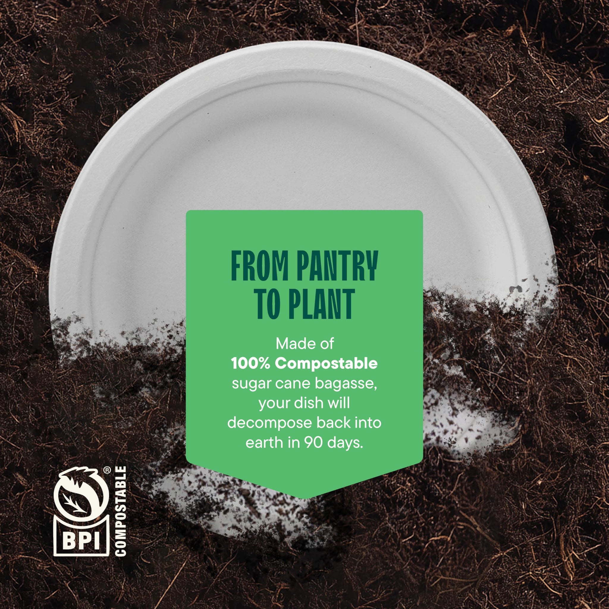 100% Compostable Paper Plates 9 Inch [500 Count] Heavy-Duty Dinner Plates - White Bagasse - Eco-Friendly Disposable Biodegradable Sugarcane Plates