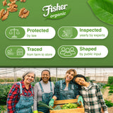 Fisher Organic Walnut Halves & Pieces 16 oz, USDA Certified Organic Nuts, Unsalted California Grown, Non-GMO, No Preservatives, Walnuts for Baking
