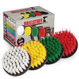 Drill Brush Attachment Power Scrubber Brush Set - 4in 4 Piece Soft, Medium and Stiff Power Scrubbing Brushes Drill Attachment - Spin Brushes