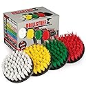 Drill Brush Attachment Power Scrubber Brush Set - 4in 4 Piece Soft, Medium and Stiff Power Scrubbing Brushes Drill Attachment - Spin Brushes