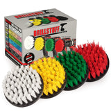 Drill Brush Attachment Power Scrubber Brush Set - 4in 4 Piece Soft, Medium and Stiff Power Scrubbing Brushes Drill Attachment - Spin Brushes