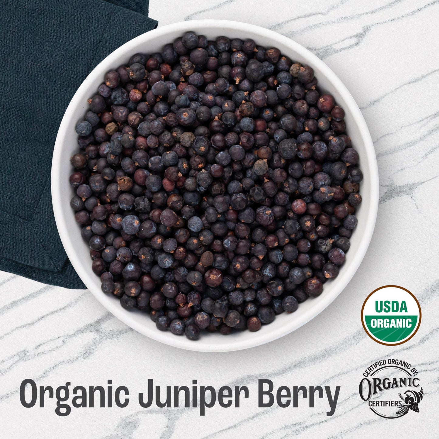 J MAC BOTANICALS, Organic Whole Juniper Berries, Certified Organic, juniper for herbal infusions, cooking and seasoning beef, pork, turkey brine