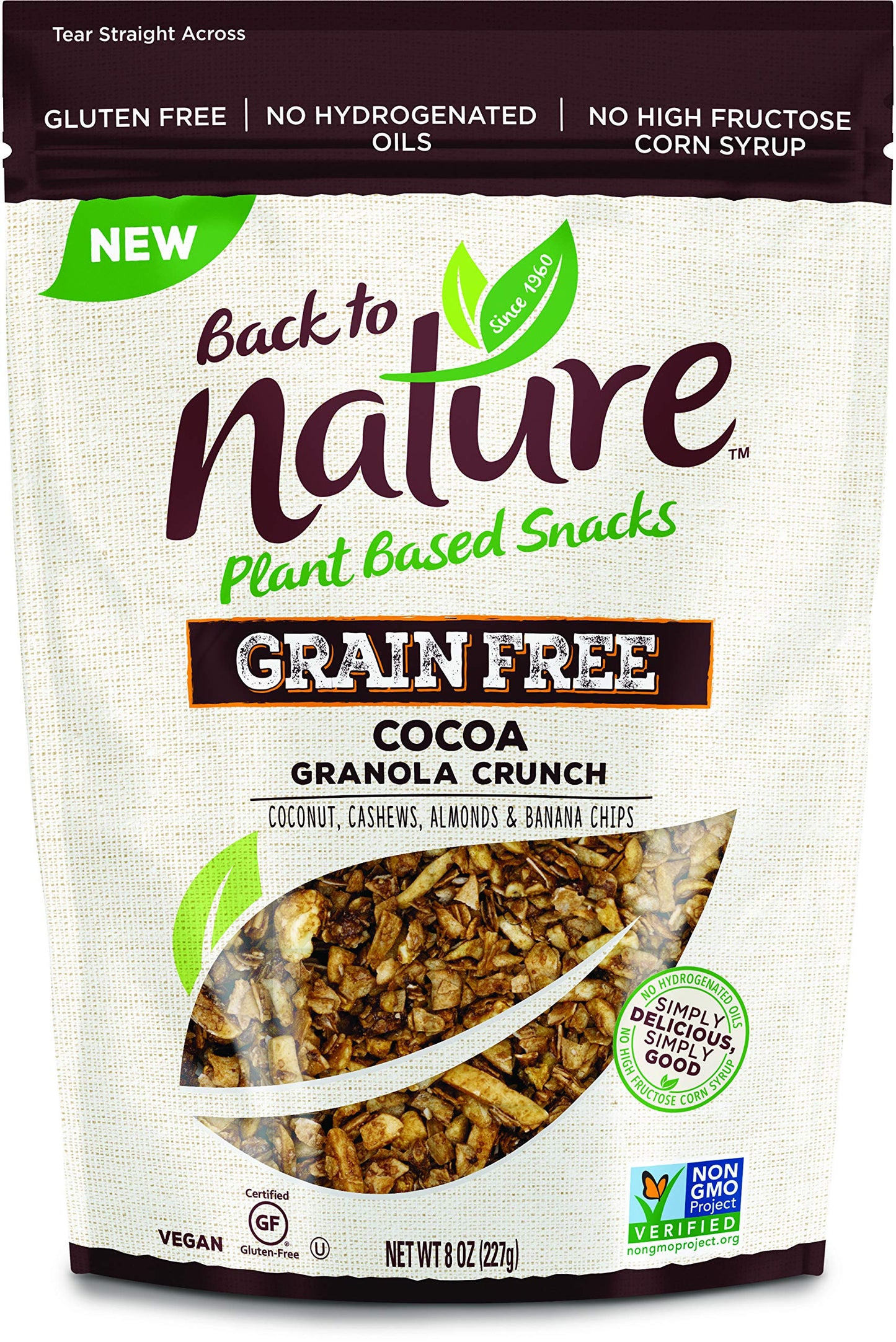 Back to Nature Grain Free Granola, Chocolate, 8 Oz