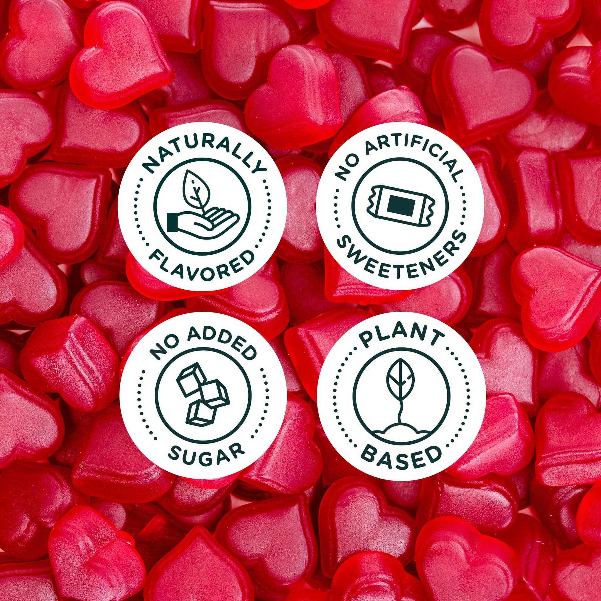 SmartSweets Strawberry Hearts, Gluten Free Gummies, Plant Based, Healthy Snacks for Adults & Kids, Fun Chewy Candy, Low Calorie, Low Sugar Snack, No