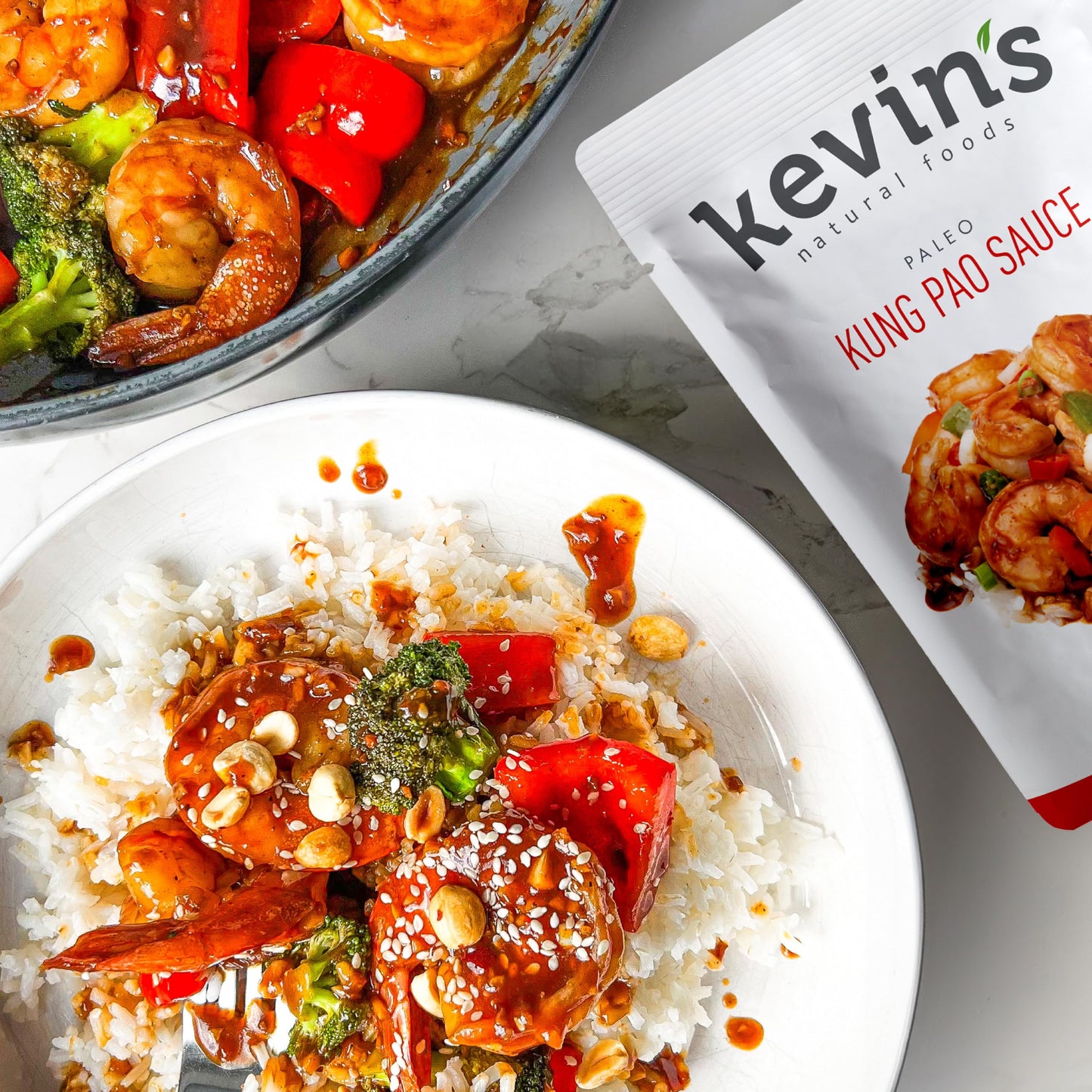 Kevin's Natural Foods Paleo Simmer Sauce Variety Pack - Stir-Fry Sauce, Gluten Free, No Preservatives, Non-GMO - 3 Pack (Orange/Kung Pao/Honey Garlic)