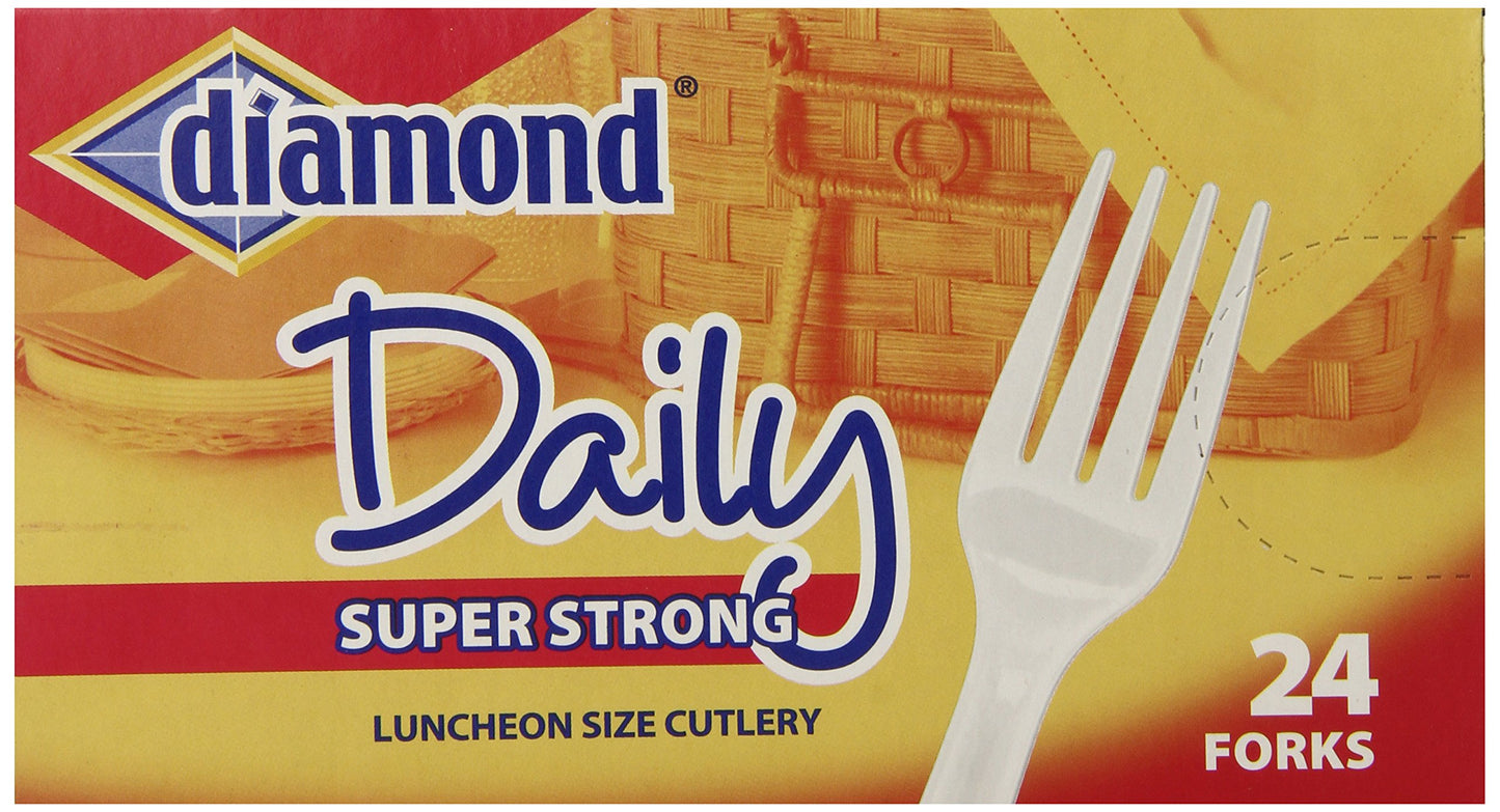 Diamond heavy Duty Plastic Forks, 24 Count