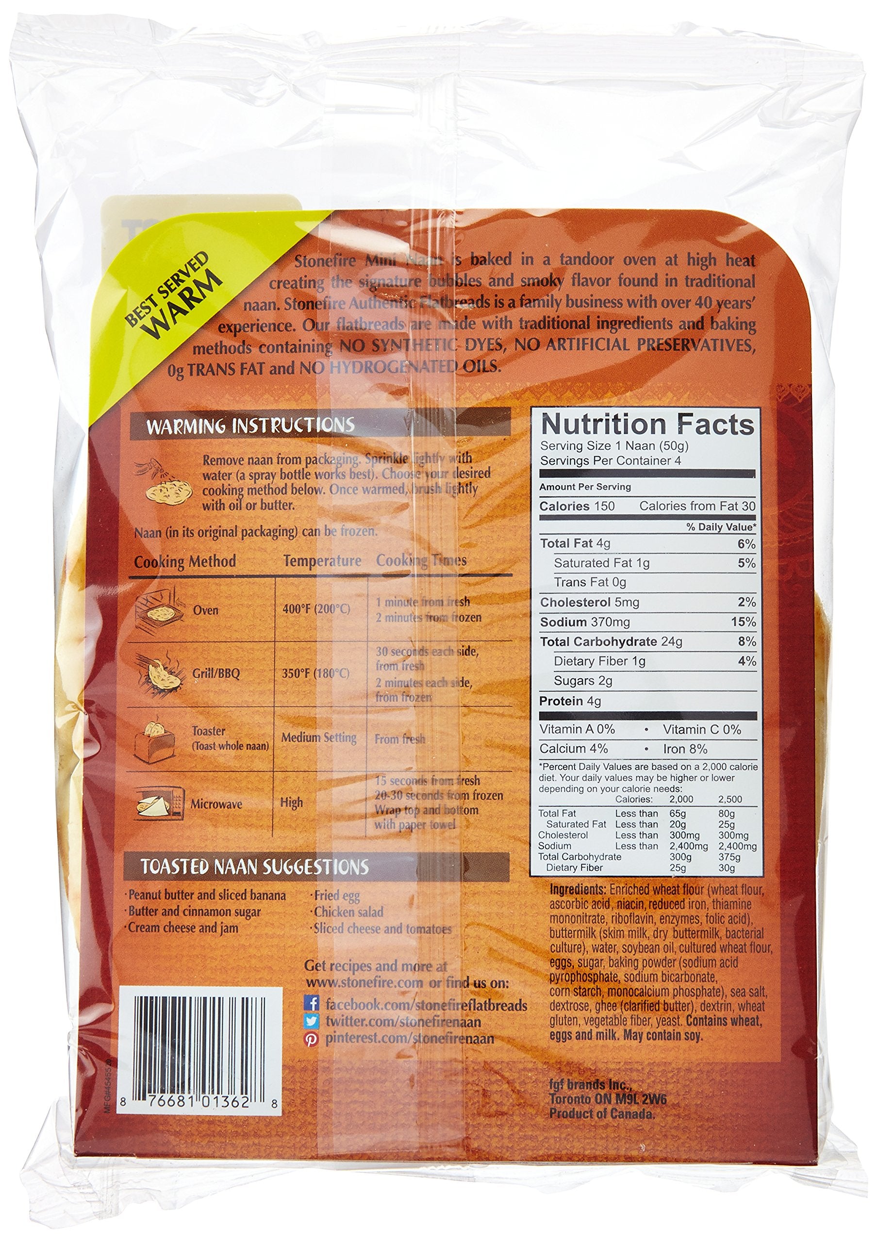 Stonefire Tandoor Baked Mini Naan, 7.05 oz 4 CT