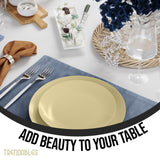 Trendables 80-piece Dinnerware Sets Disposable Plates Set For 40 Guests, Includes 40 X 8 Dessert Plates & 40 X 10 Beige Dinner Plates. Plastic Plates