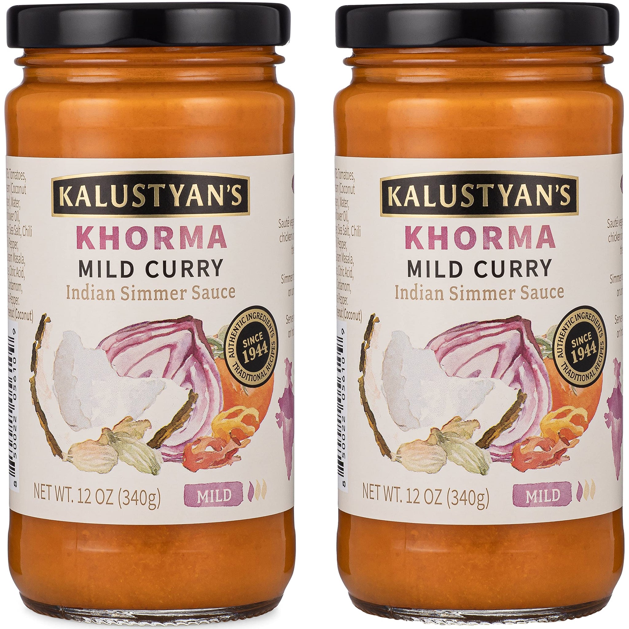 Kalustyan's Mild Sauce, Indian Simmer Sauce, Curry Sauce - From New York City's Favorite Spice Destination - Mild Curry with Notes of Cumin, Cardamom