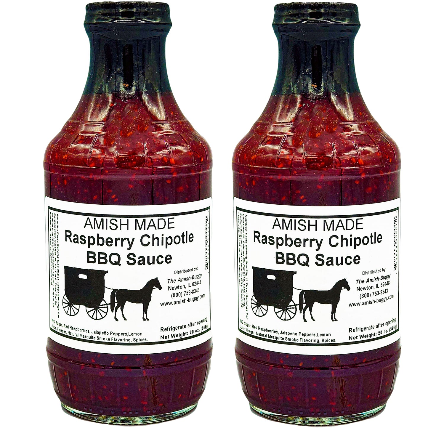 Amish Made BBQ Sauce 16 oz. Jar 2pack (Raspberry Chiptole)