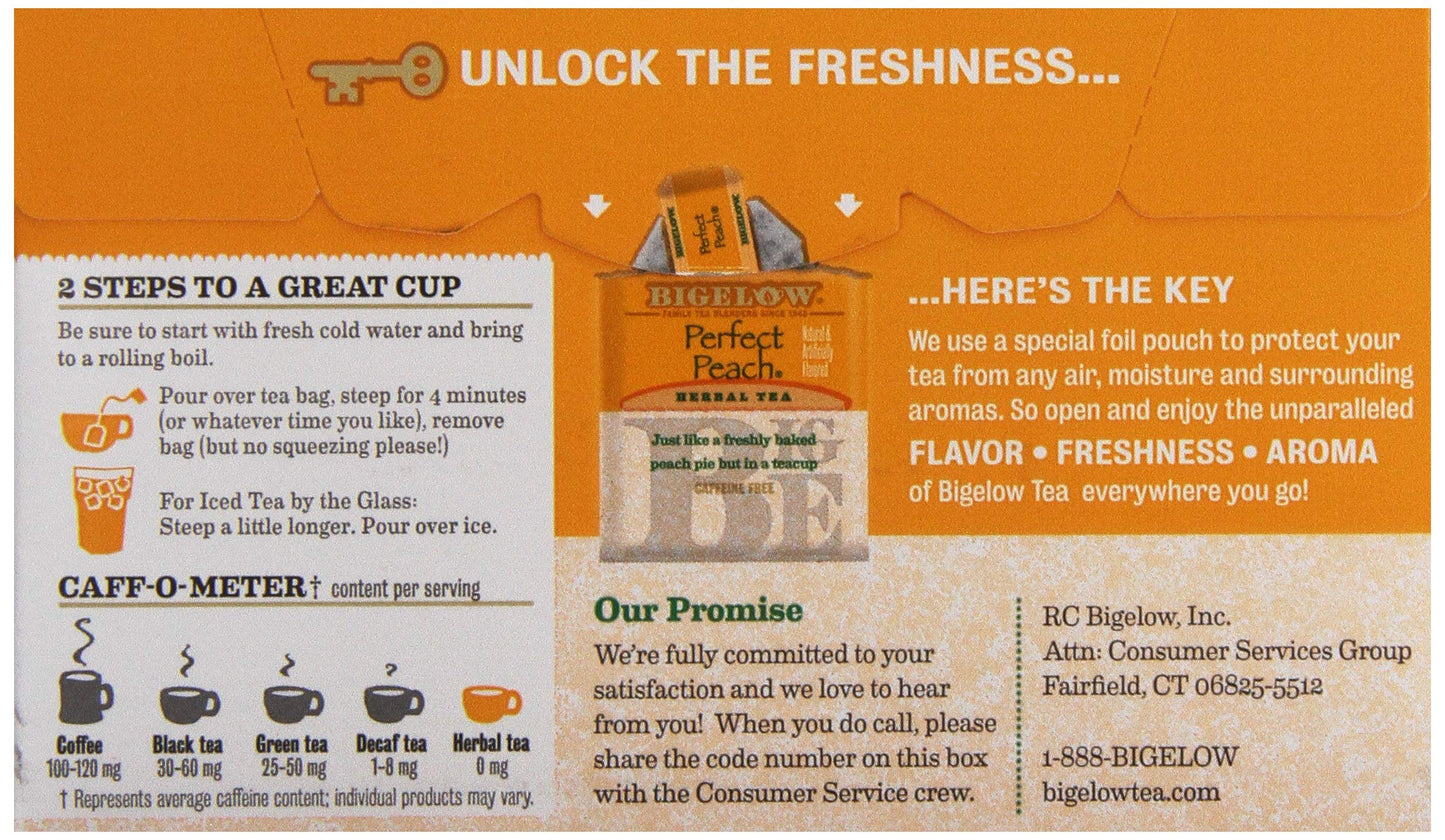 Bigelow Tea Tea - Peach - Case of 6 - 20 BAG