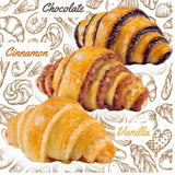 Bakery Fresh Croissants | Traditional Rugelach Pastries in Chocolate Cinnamon Roll & Vanilla Flavor | Approx 18 Rugelach Included | Sympathy Gift