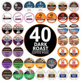 Perfect Samplers Dark Roast Coffee Pod Variety Pack - Pack for Keurig K Cups Coffee Makers, Bold 40 Count