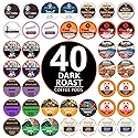 Perfect Samplers Dark Roast Coffee Pod Variety Pack - Pack for Keurig K Cups Coffee Makers, Bold 40 Count
