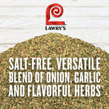 Lawry's Salt Free All Purpose Recipe Blend Seasoning, 13 oz - One 13 Ounce Container of Salt Free All Purpose Seasoning Blend, Versatile Spices
