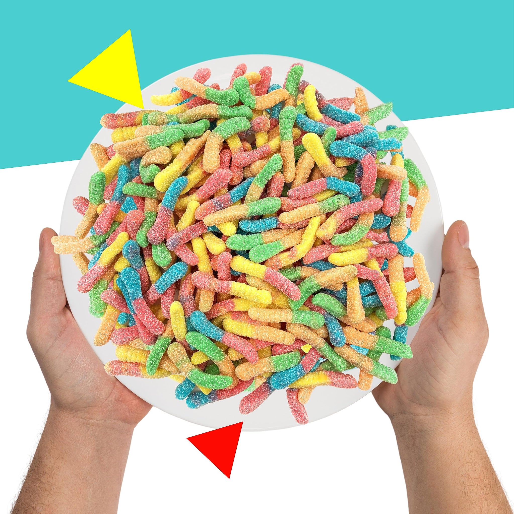 Sour Gummy Worms | 1 Pound Bag of Neon Gummy Worms Candy | Classic Sanded Gummies for Parties, Goodie Bags, Snacking & Candy Buffets | Assorted Fruit