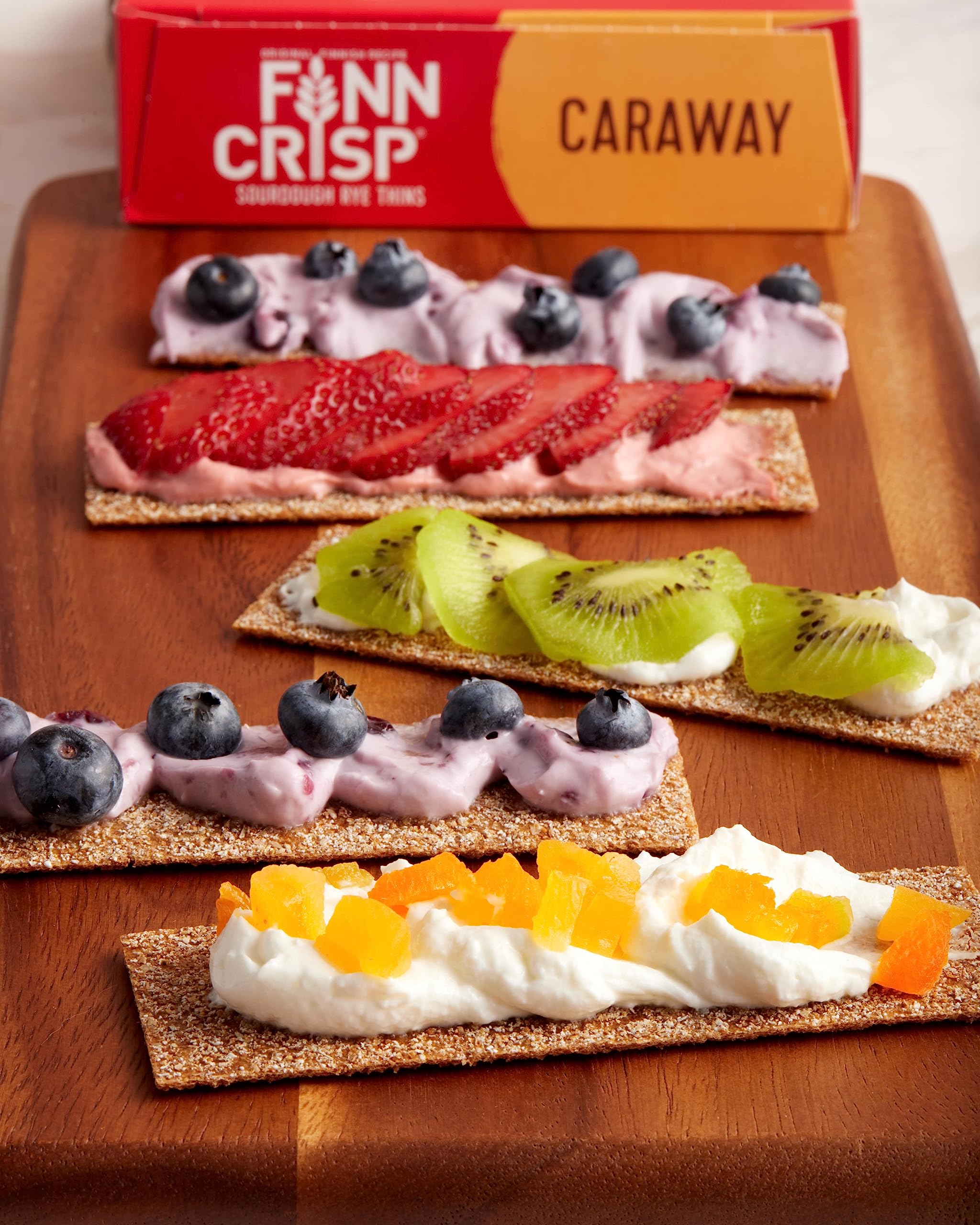 Finn Crisps Rye Crispbread with Caraway 7oz | Thin, Crispy Rye Flatbreads with Caraway | Authentic Finnish Sourdough Crispbread | Caraway Rye Crackers