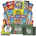 Military Small Snack Box ( 31 Piece Variety Gift Basket Care Package ) Chips, Candy, Peanuts, Popcorn, Cookies, Gummy Snacks, Chocolates and More - My
