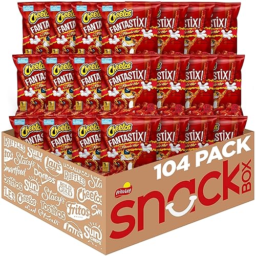 Cheetos Fantastix Flamin' Hot Flavored Potato and Corn Snacks, 1 Ounce (Pack of 104)