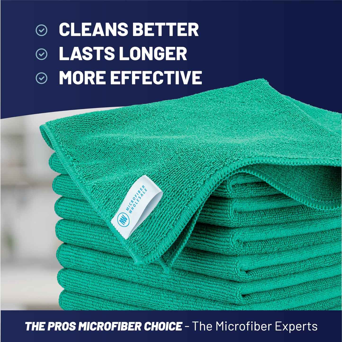 Microfiber Wholesale MW Pro 16x16 Microfiber Wash Cloths - Absorbent Kitchen Dish Rags & Counter Wipes - Heavy Duty Scrubbing Towels for Restaurants