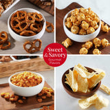 Broadway Basketeers Snack & Sweets Gift Basket for Memorial Day, Mom, Cookies, Popcorn & Pretzels, Thank You Gift for Her, Kosher