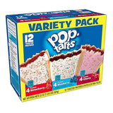 Pop-Tarts Breakfast Toaster Pastries, Flavored Variety Pack, Frosted Strawberry, Frosted Blueberry, Frosted Cherry, 22 oz (12 Count)(Pack of 12)