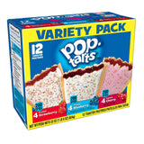 Pop-Tarts Breakfast Toaster Pastries, Flavored Variety Pack, Frosted Strawberry, Frosted Blueberry, Frosted Cherry, 22 oz (12 Count)(Pack of 12)