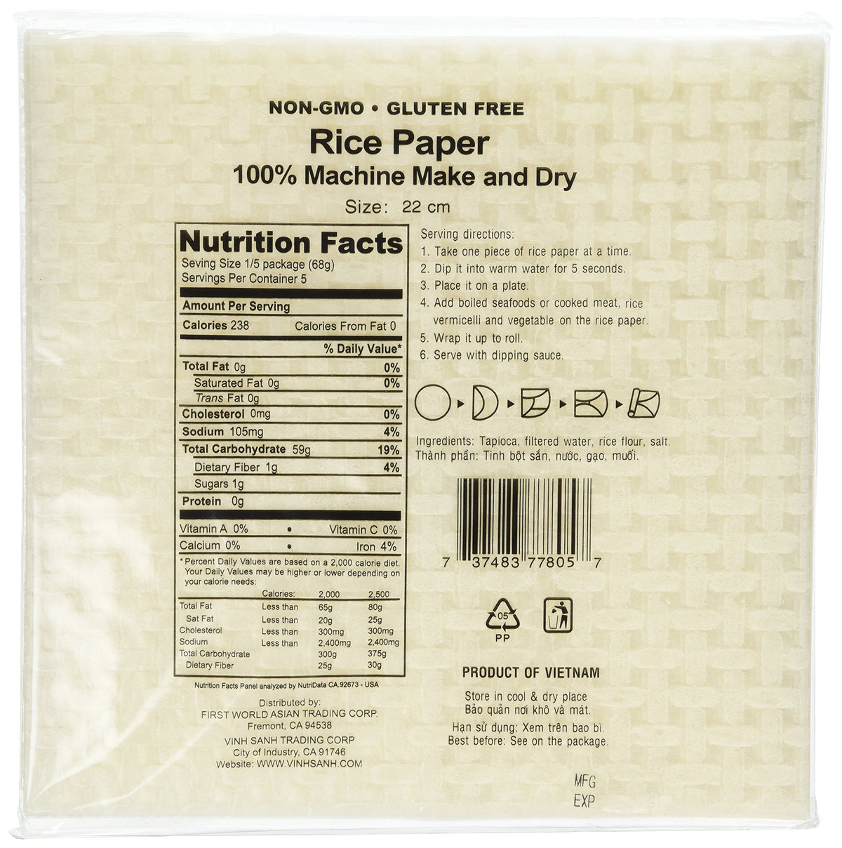 2 Packs Square Three Ladies Rice Paper Wrappers (22cm)