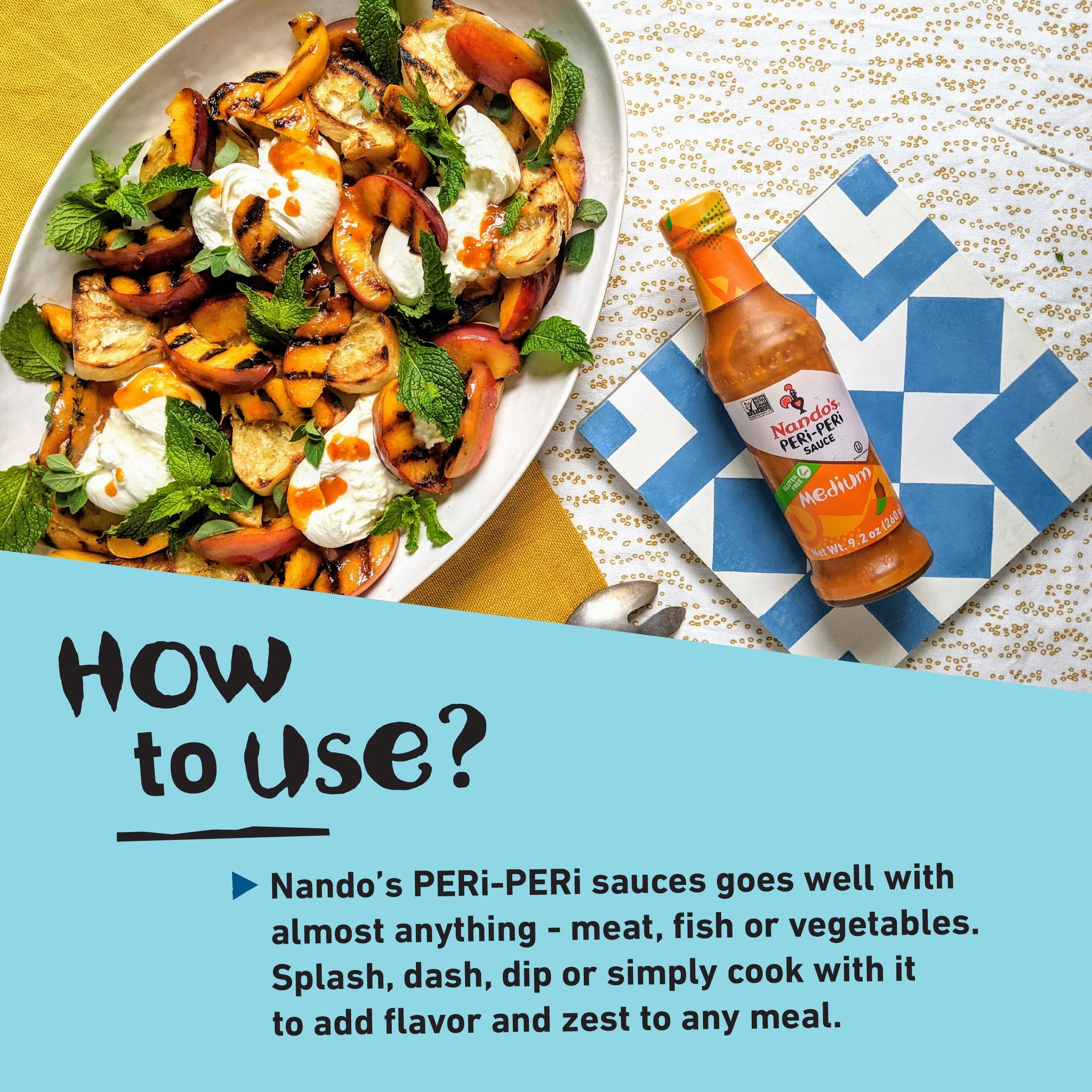 Nando's PERi-PERi Signature Hot Sauce Pack - Our Flavorful Medium Sauce and Garlic Sauce Bundle - Piri Piri Sauce Set 9.1oz Bottle (4 Pack)
