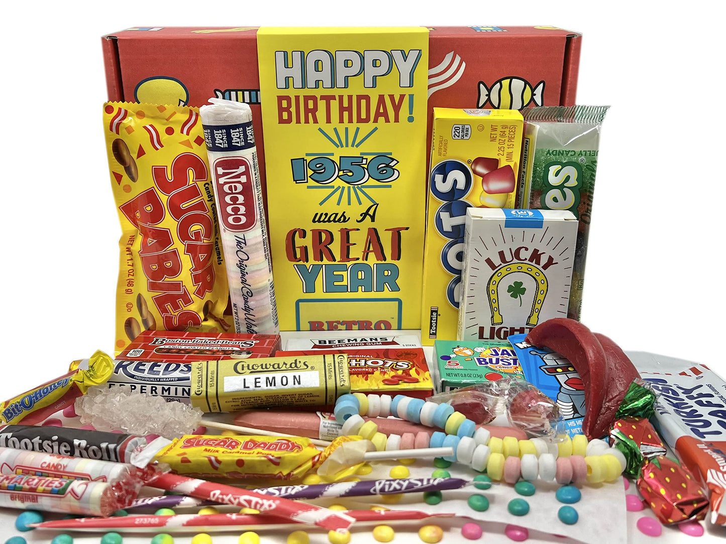 RETRO CANDY YUM ~ 1956 70th Birthday Gift Box Nostalgic Mix from Childhood for 70 Year Old Man or Woman Born 1956 Jr