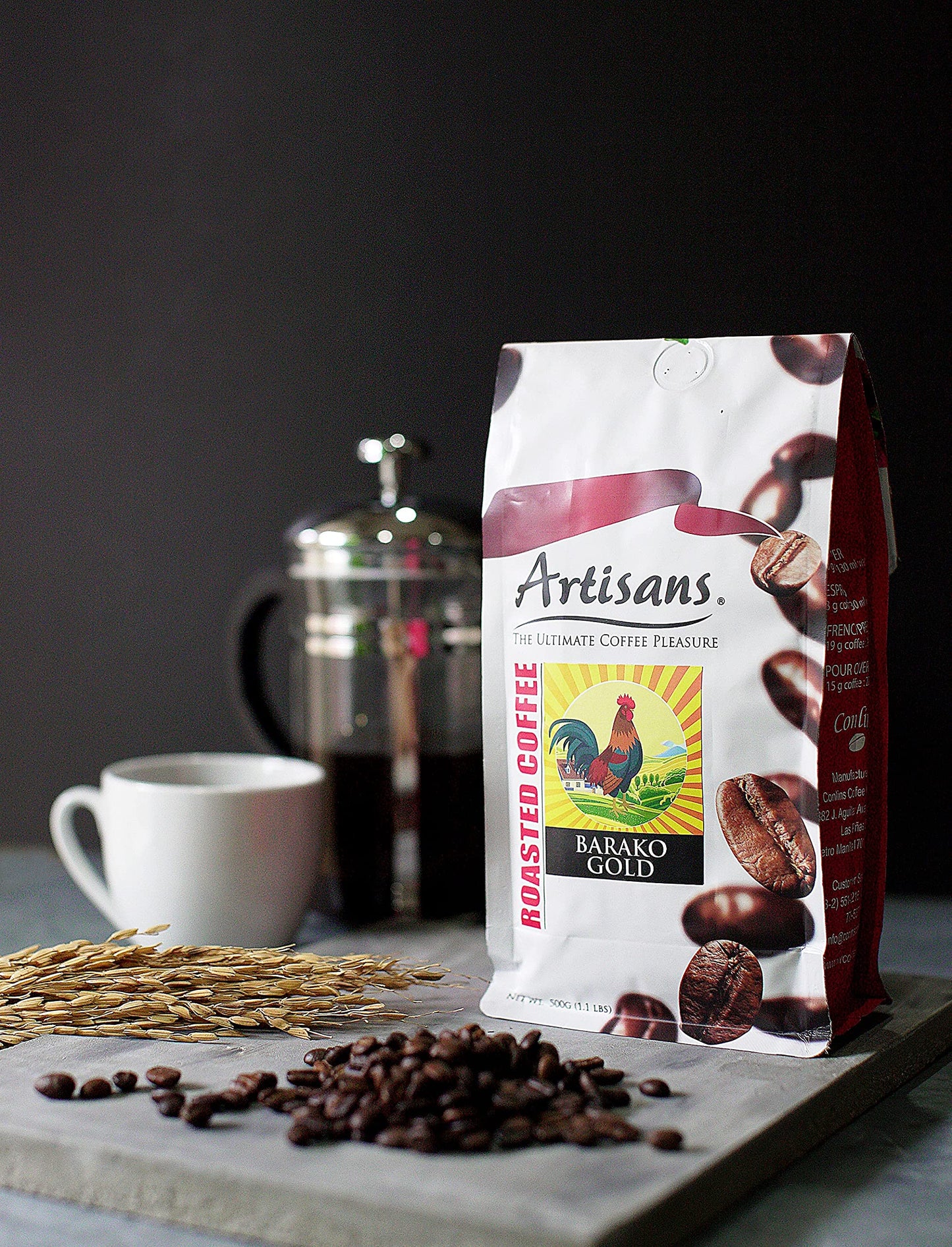 Artisans Philippine Coffee, Barako Gold Dark Roast Beans, 100% Liberica, 1.1 Pounds Bag