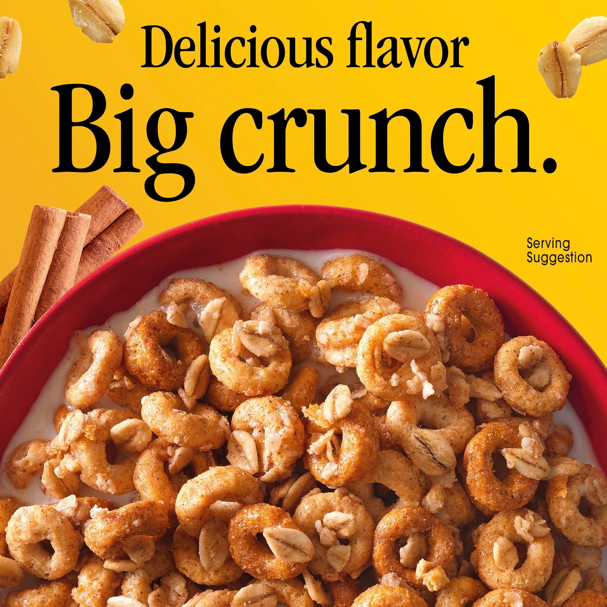 Cheerios Oat Crunch Cinnamon Breakfast Cereal, Made with Whole Grain, Family Size, 24 oz