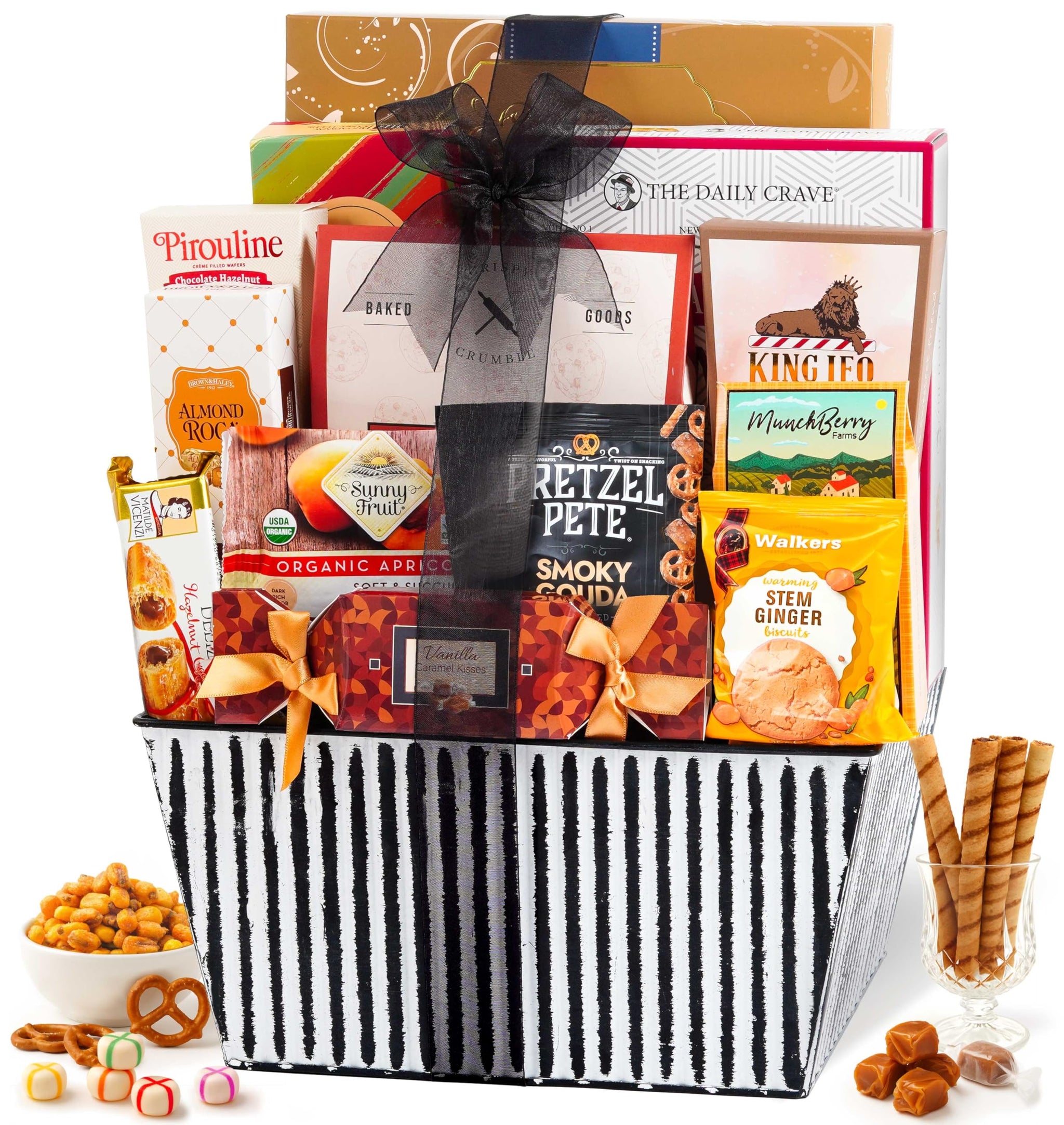 Broadway Basketeers gift basket with Gourmet Snack Care Package for Memorial Day, Mom, Her, Teacher Appreciation, Thank You, Corporate Gifts, Kosher
