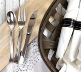 Pre-Rolled Dinner Napkin and Cutlery, Silver/Metallic Plastic (30 Sets)
