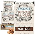 Two River Maitake Mushroom Broth | Organic Vegan Bone Broth Alternative, Creamy Coconut Curry Sipping Drink for Soup & Curries | Plant Based Gluten