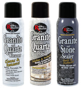 Rock Doctor Granite & Quartz Care Kit, 3 Piece Maintenance Stone Care Combo Kit - Cleans & Renews Marbel, Travertine, Tile and All Other Stone, Fresh