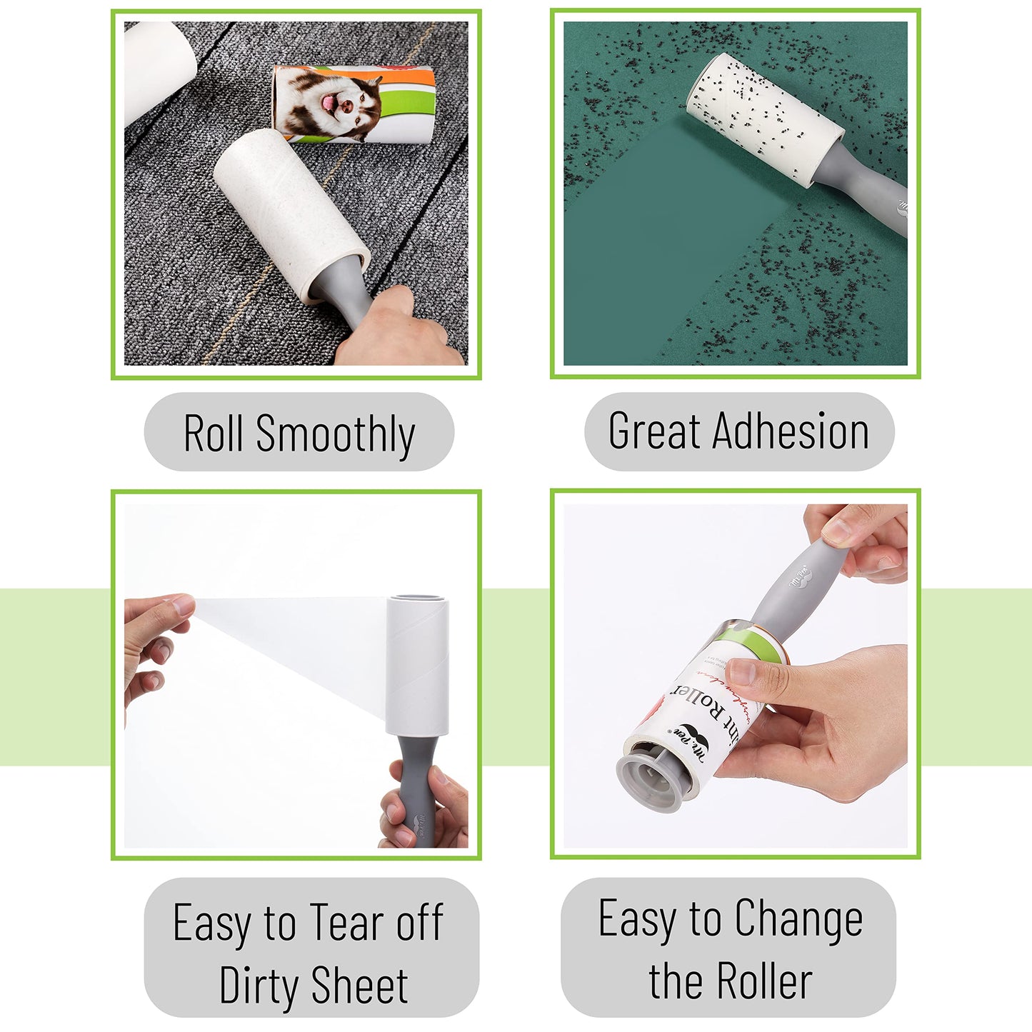Mr. Pen- Lint Rollers, 1 Handle with 3 Refills, 270 Sheets, Extra Sticky Lint Remover for Clothes, Lint Roller for Pet Hair, Pet Hair Roller, Sticky