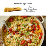 DeLallo Capellini Pasta, Angel Hair Pasta Made in Italy, Made with Only 100% Durum Wheat Semolina Flour, Bronze Cut, All Natural, Non-GMO, Kosher