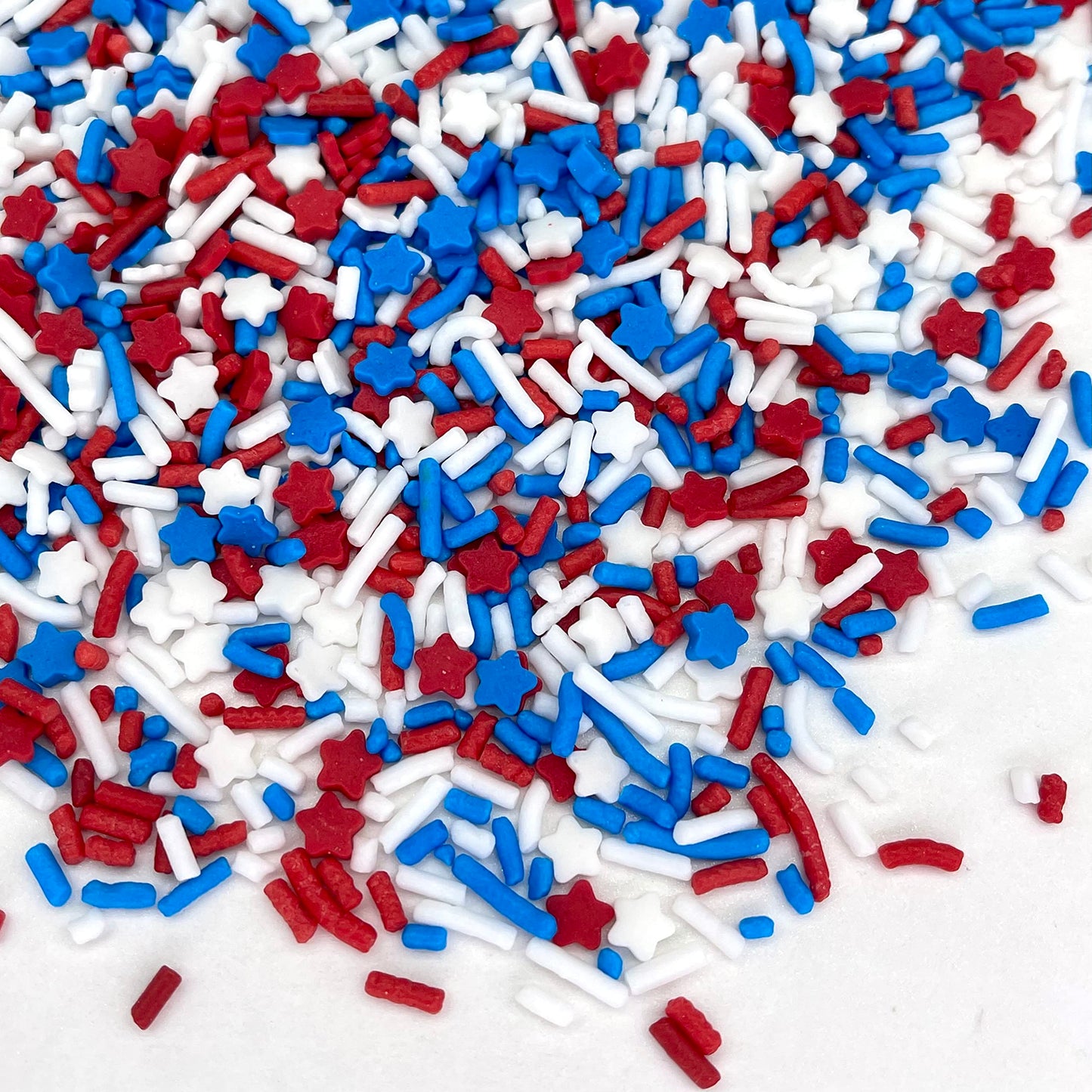 Sprinkles | Patriotic sprinkles | Red white and blue sprinkles | American sprinkles | Cookie sprinkles | July 4th sprinkles | Manvscakes |
